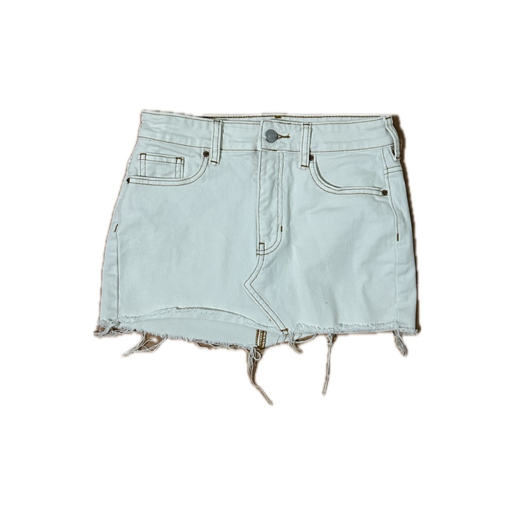 Cream Denim Women Skirt